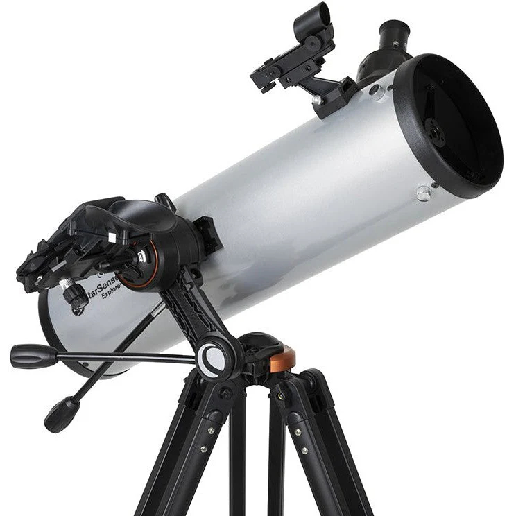Celestron StarSense Explorer DX 130AZ Newtonian reflector on a manual mount with phone dock
