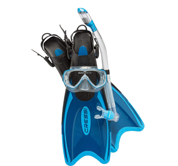 Cressi Palau Snorkeling Set including mask, fins, and snorkel