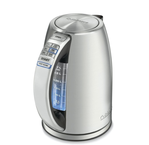 Cuisinart CPK-17 stainless steel electric kettle with handle controls