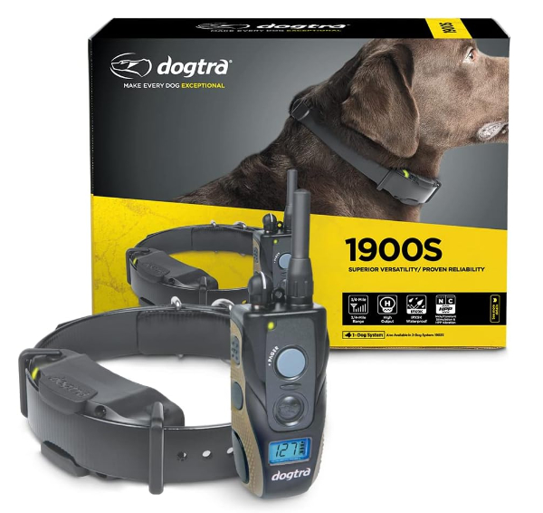 Dogtra 1900S remote trainer with slim receiver and ergonomic transmitter