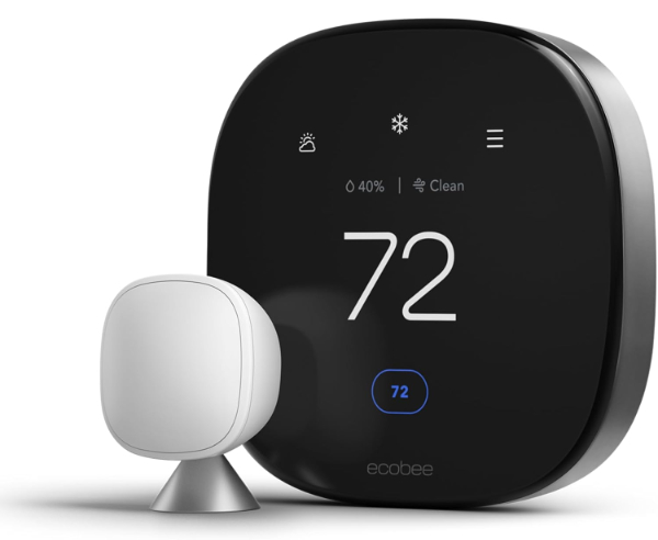 Ecobee Smart Thermostat Premium with zinc finish and large glass display