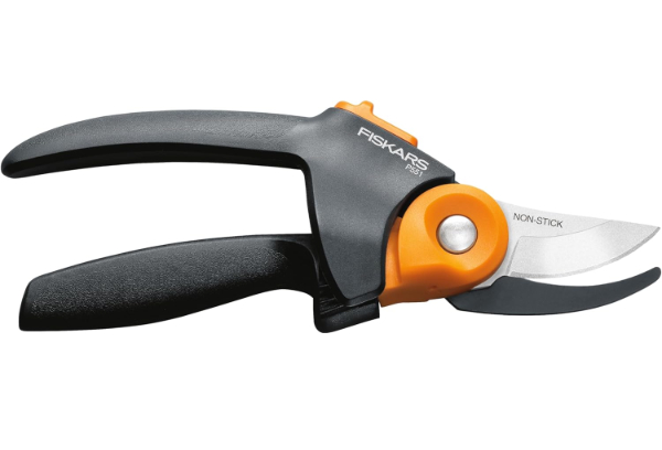 Fiskars PowerGear2 pruners with black and orange handles