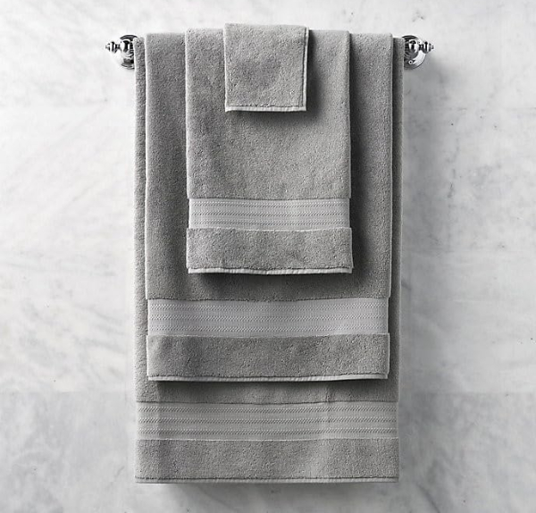 Frontgate Resort Cotton Bath Towel in white showing dense loops