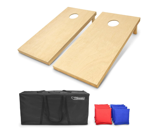 GoSports Premium Cornhole Set with solid wood boards