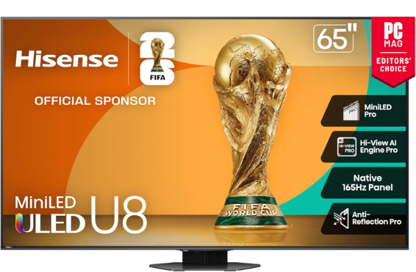 Hisense U8N with 3000 nits peak brightness and Google TV