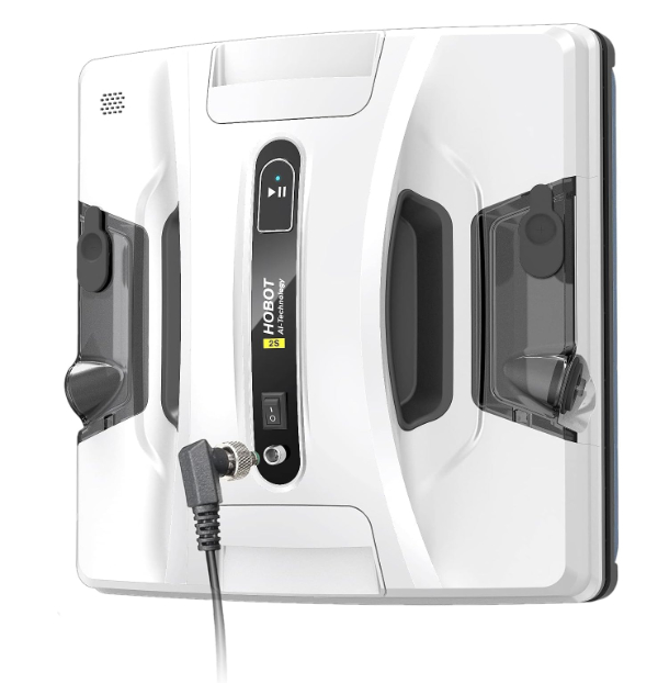 Hobot 2S window robot showing dual ultrasonic sprayers