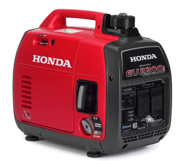 Honda EU2200i portable inverter generator with red enclosure