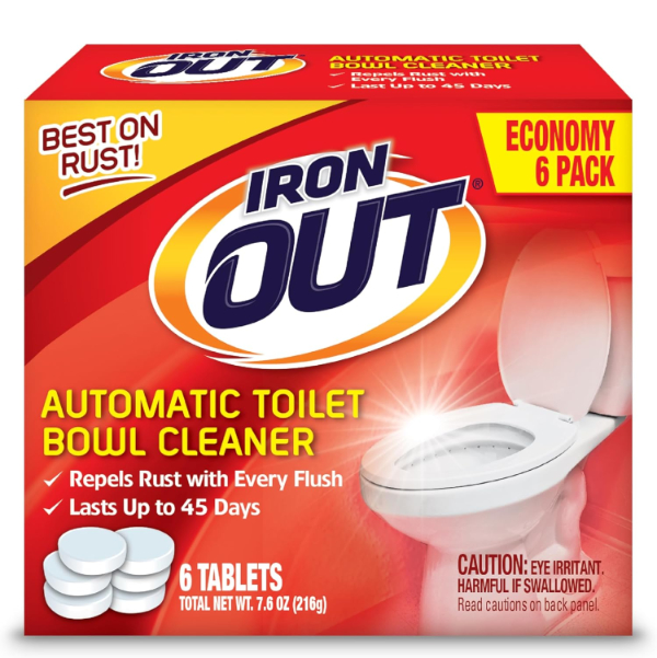 Iron Out Automatic Toilet Bowl Cleaner tablets for rust removal