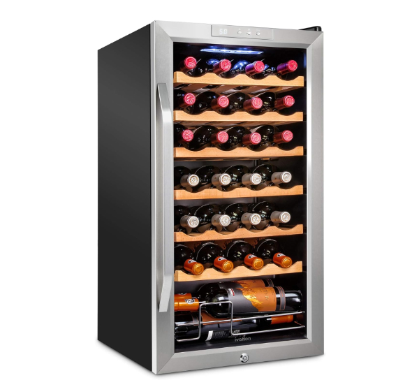 Ivation 28-bottle wine cooler with lock and digital controls