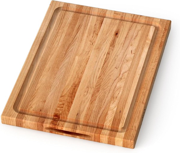 John Boos Block Maple Edge Grain Cutting Board with a thick profile and natural wood finish