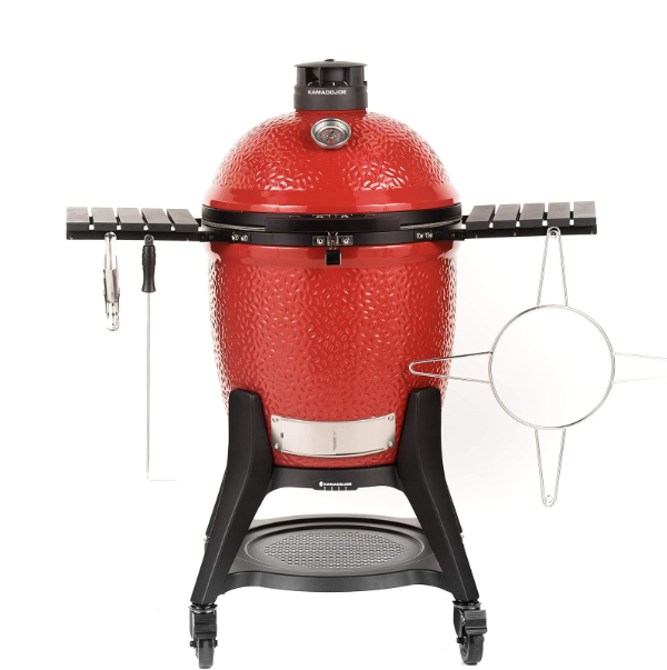 Kamado Joe Classic III ceramic charcoal grill on cart