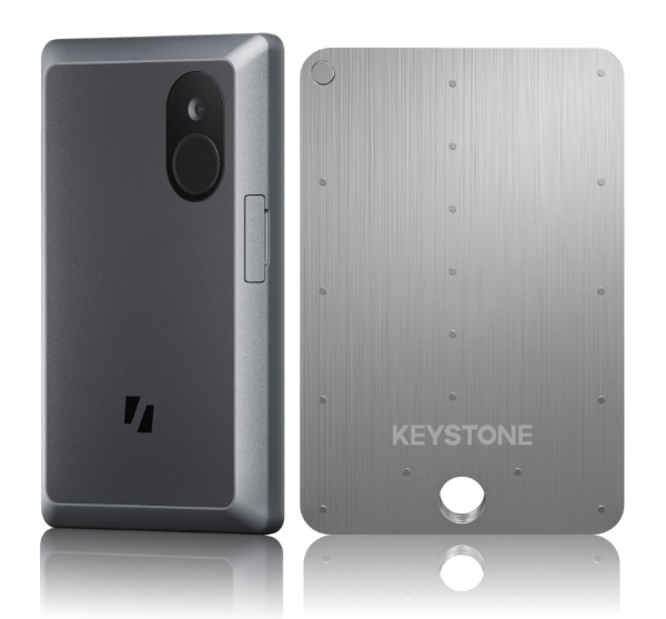 Keystone 3 Pro hardware wallet with a large color touchscreen and camera