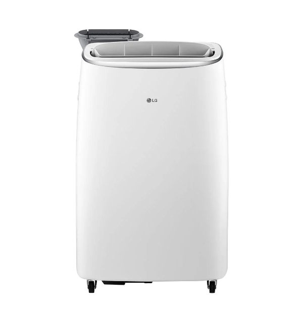LG Dual Inverter portable air conditioner with silver finish