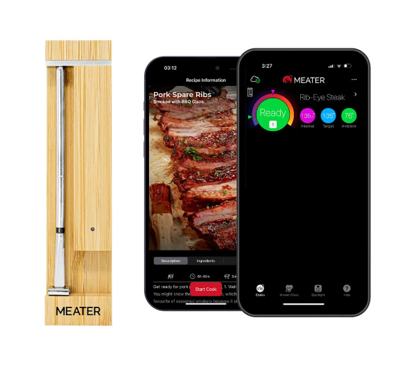 MEATER 2 Plus wireless probe and wooden charging dock