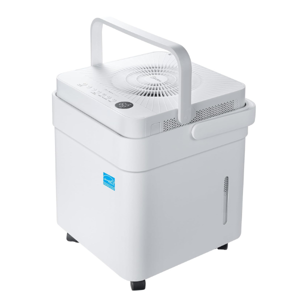 Midea Cube Dehumidifier in nested and expanded modes