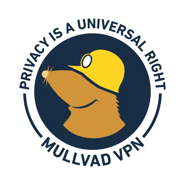Mullvad VPN interface showing account number login