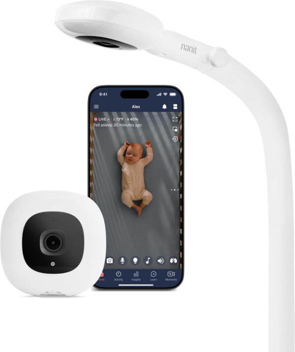 Nanit Pro Camera over-the-crib smart baby monitor with floor stand