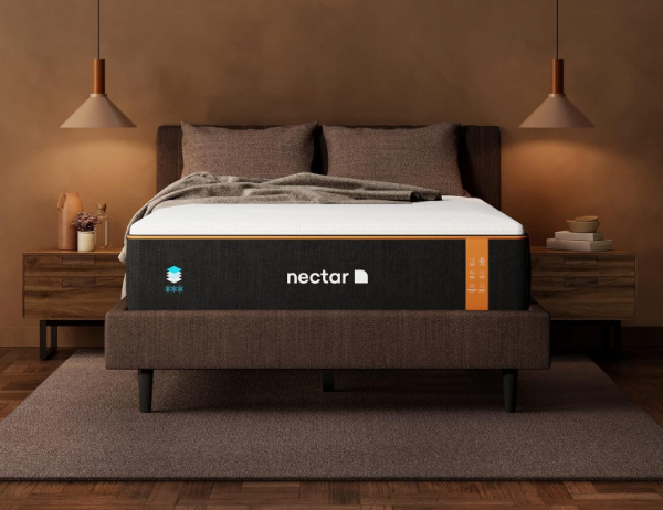 Nectar Premier Copper mattress with its signature copper-fiber cooling cover