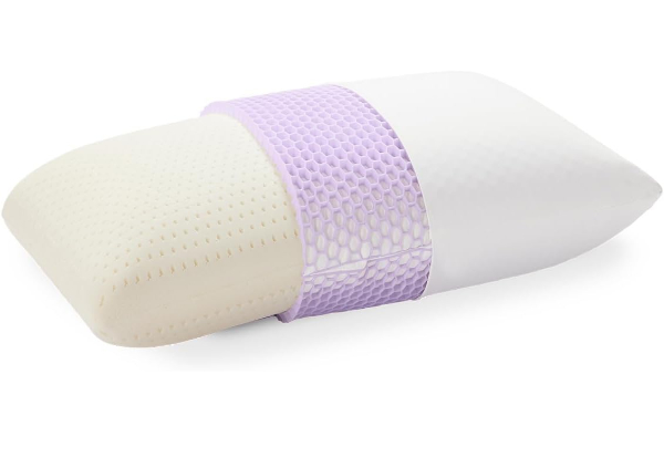Purple Harmony Pillow showing the honeycomb grid