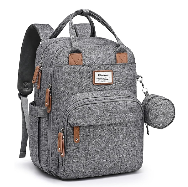 Ruvalino Diaper Bag Backpack with multiple open compartments