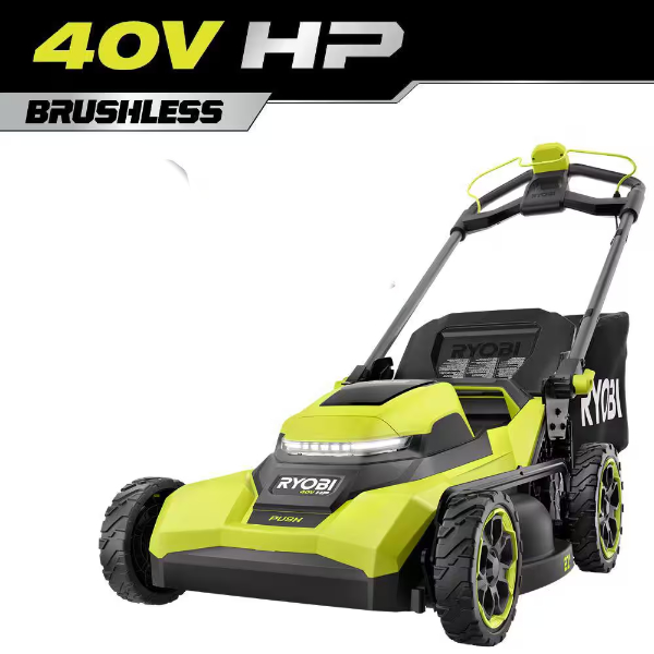 Ryobi 40V HP Brushless CrossCut mower with dual active battery ports