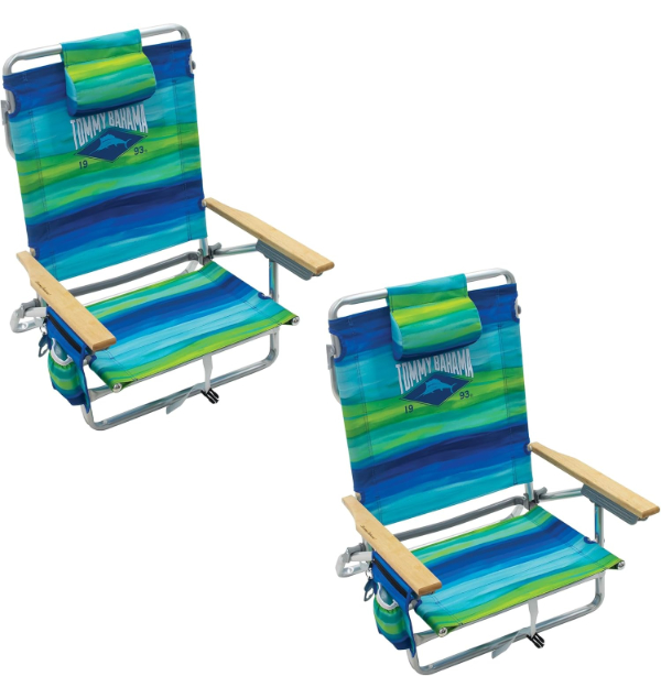 Tommy Bahama Backpack Beach Chair in Blue Stripe