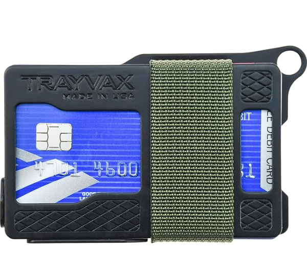 Trayvax Armored Summit wallet in black melonite finish