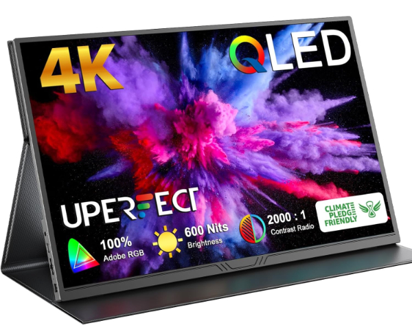 UPerfect 4K portable monitor displaying ultra-high resolution imagery