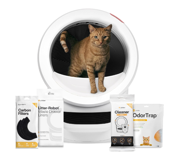 Litter-Robot 4 in white with large open entryway