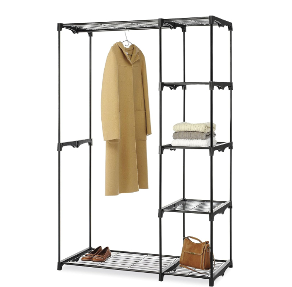 Whitmor Deluxe Closet Organizer with center shelves and two hanging rods
