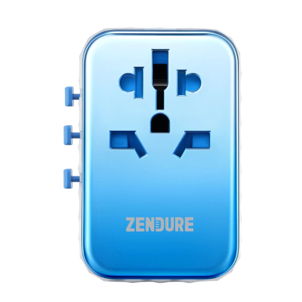 Zendure Passport III with transparent metallic finish and sliding plugs